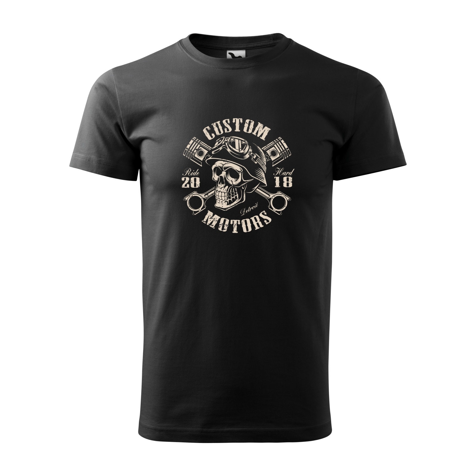 Tricou negru barbati pentru motociclisti, bikeri, Skull Helmet Garage, marime S