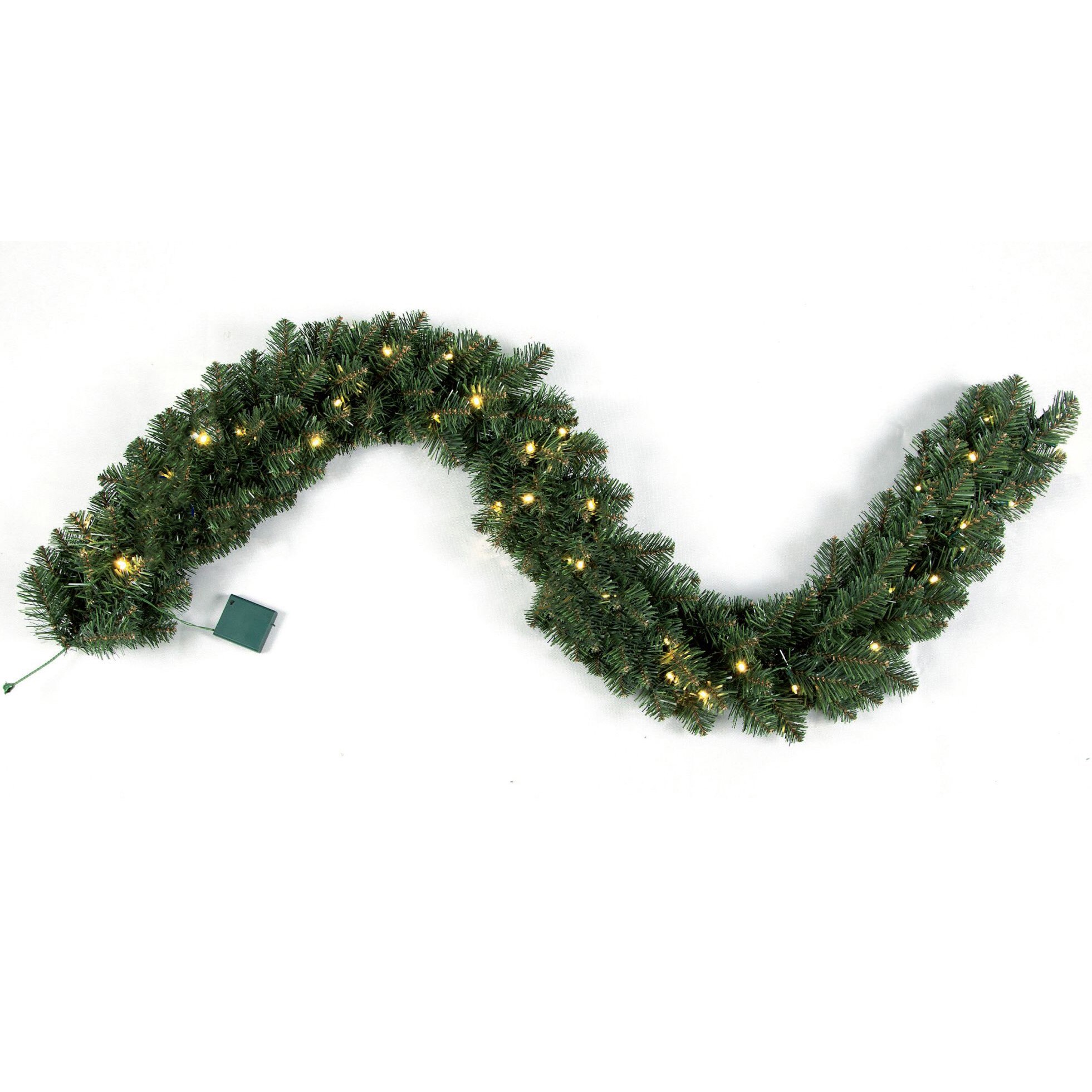 Ghirlanda Kring Dakota, 270 cm, cu lumina calda, 70 LED-uri, baterii, Verde