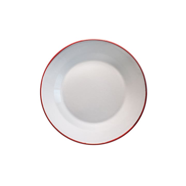 Raki Retro Zománcozott tányér 8.5 cm krém-piros