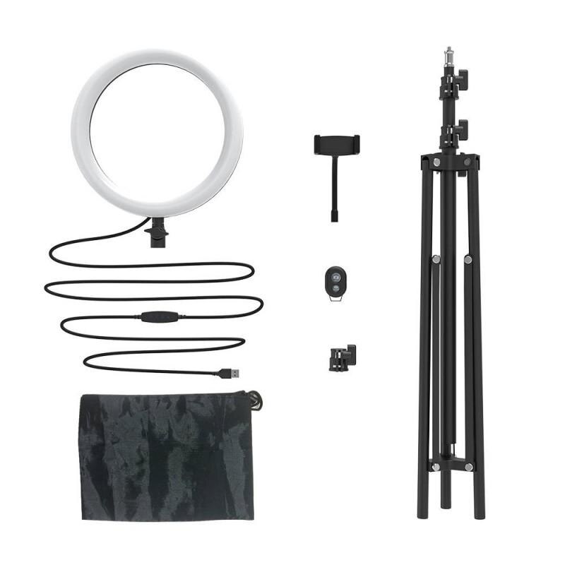 Suport pentru telefoane BlitzWolf BW-SL2, Flash LED, control telecomanda, lumina reglabila, reglabil, Negru