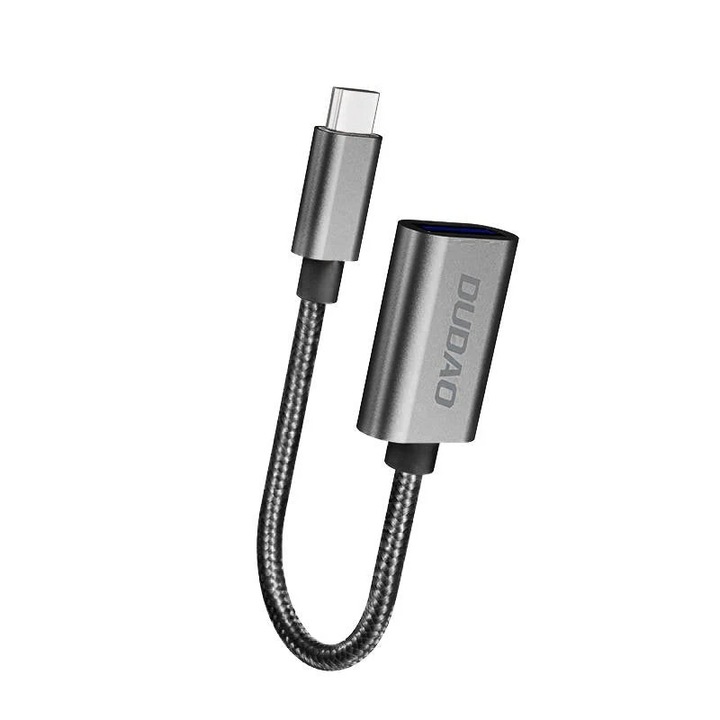 Adaptor USB - USB C 2.0, Dudao, Gri
