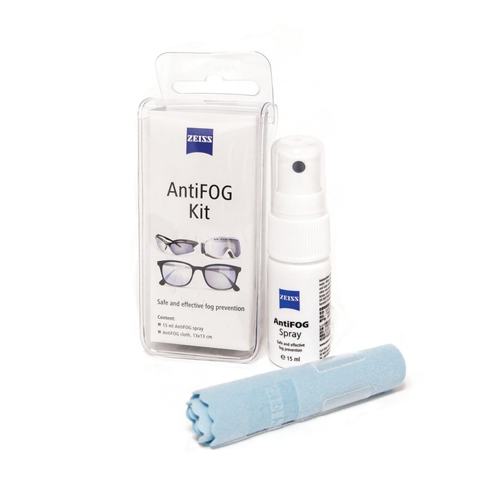 Set spray antiaburire 15 ml, laveta microfibra, pentru ochelari