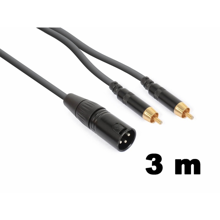 PDConnex CX58-3m sztereo jelkábel (XLR papa – 2xRCA)