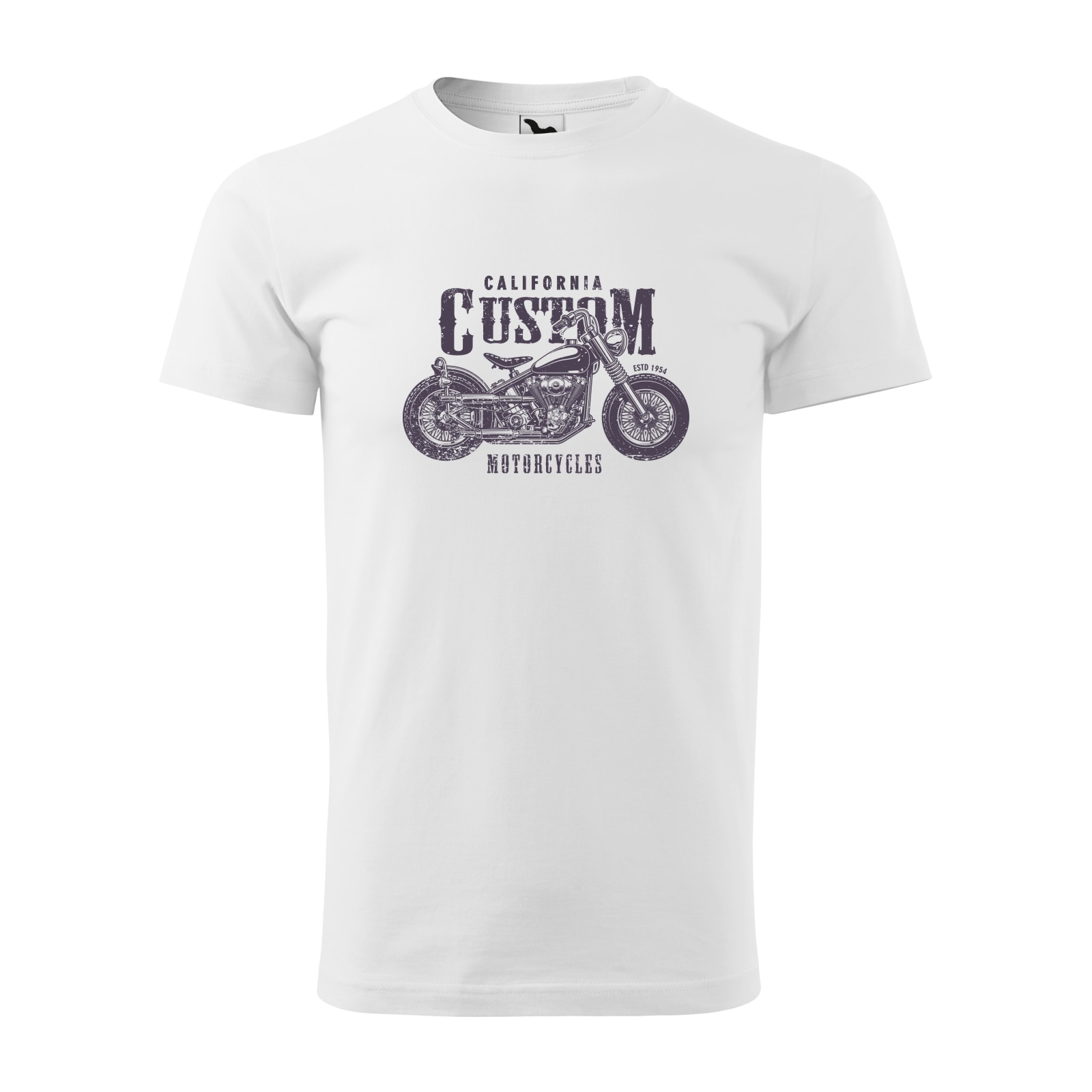 Tricou alb barbati pentru motociclisti, bikeri, Custom Chopper, marime M