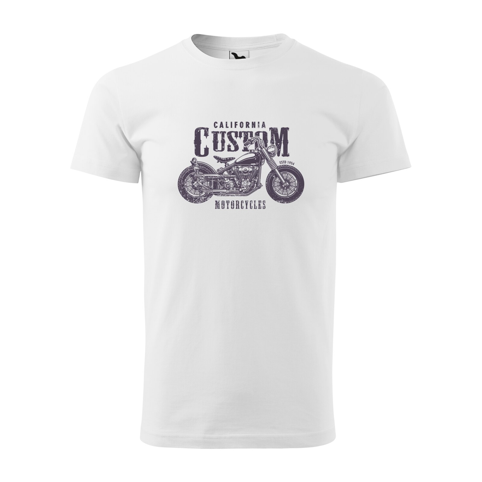 Tricou alb barbati pentru motociclisti, bikeri, Custom Chopper, marime L