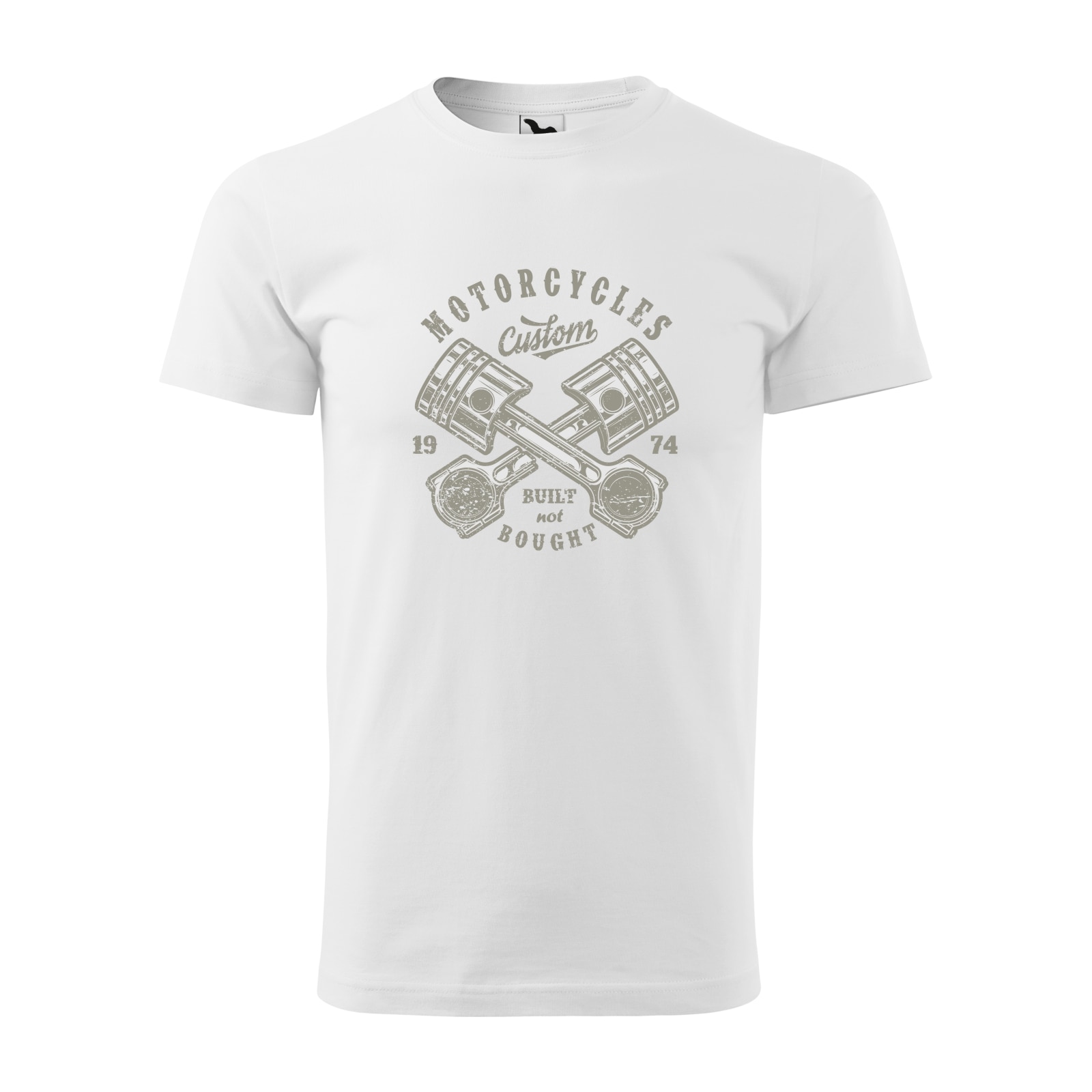 Tricou alb barbati pentru motociclisti, bikeri, Built not Bought, marime L