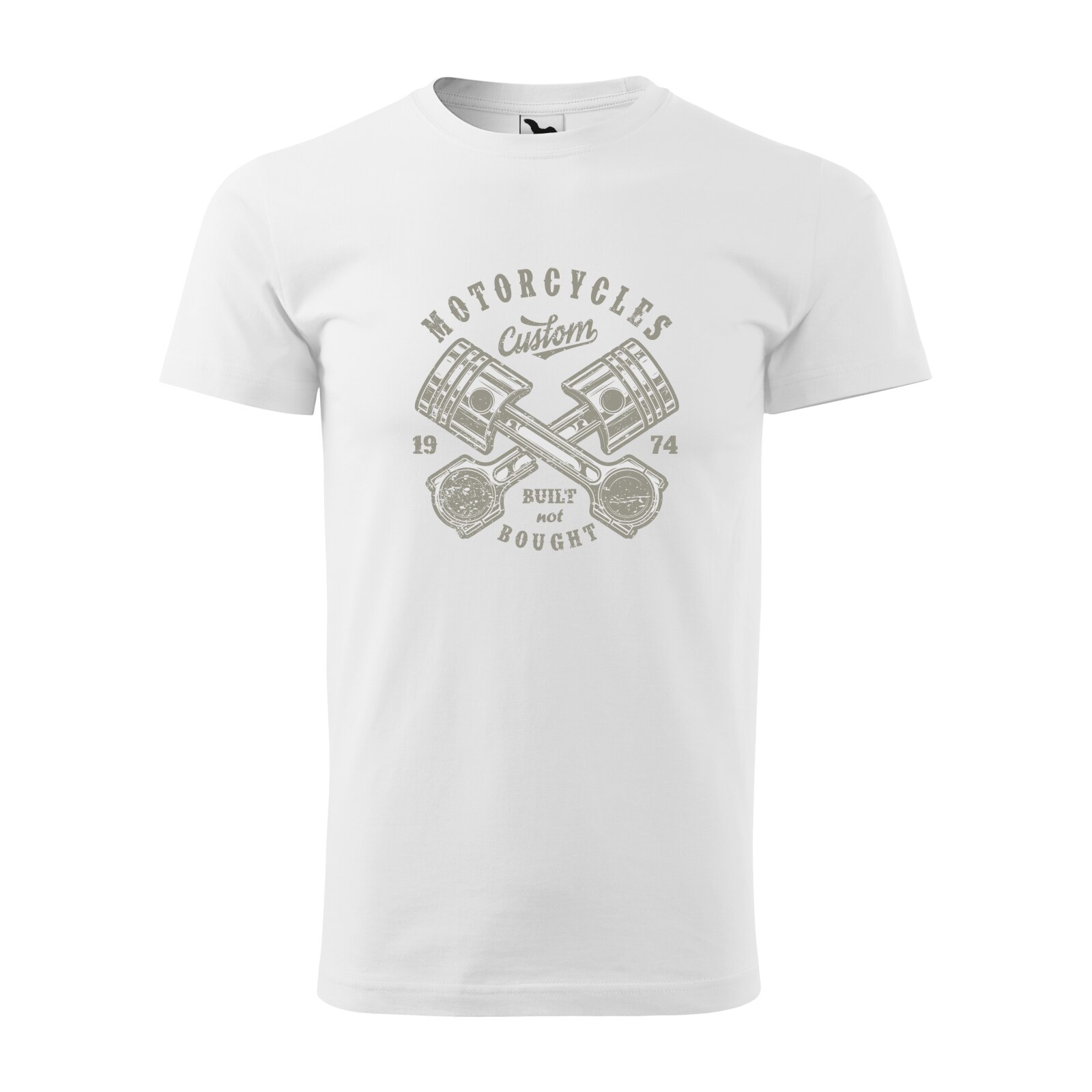Tricou alb barbati pentru motociclisti, bikeri, Built not Bought, marime XL