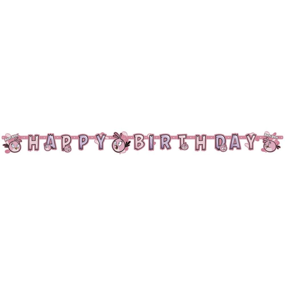 Banner Litere Happy Birthday- Angry Birds Pink, Riethmuller