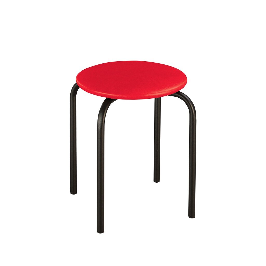 Scaun bucatarie CHICO Black, Piele ecologica, Rosu