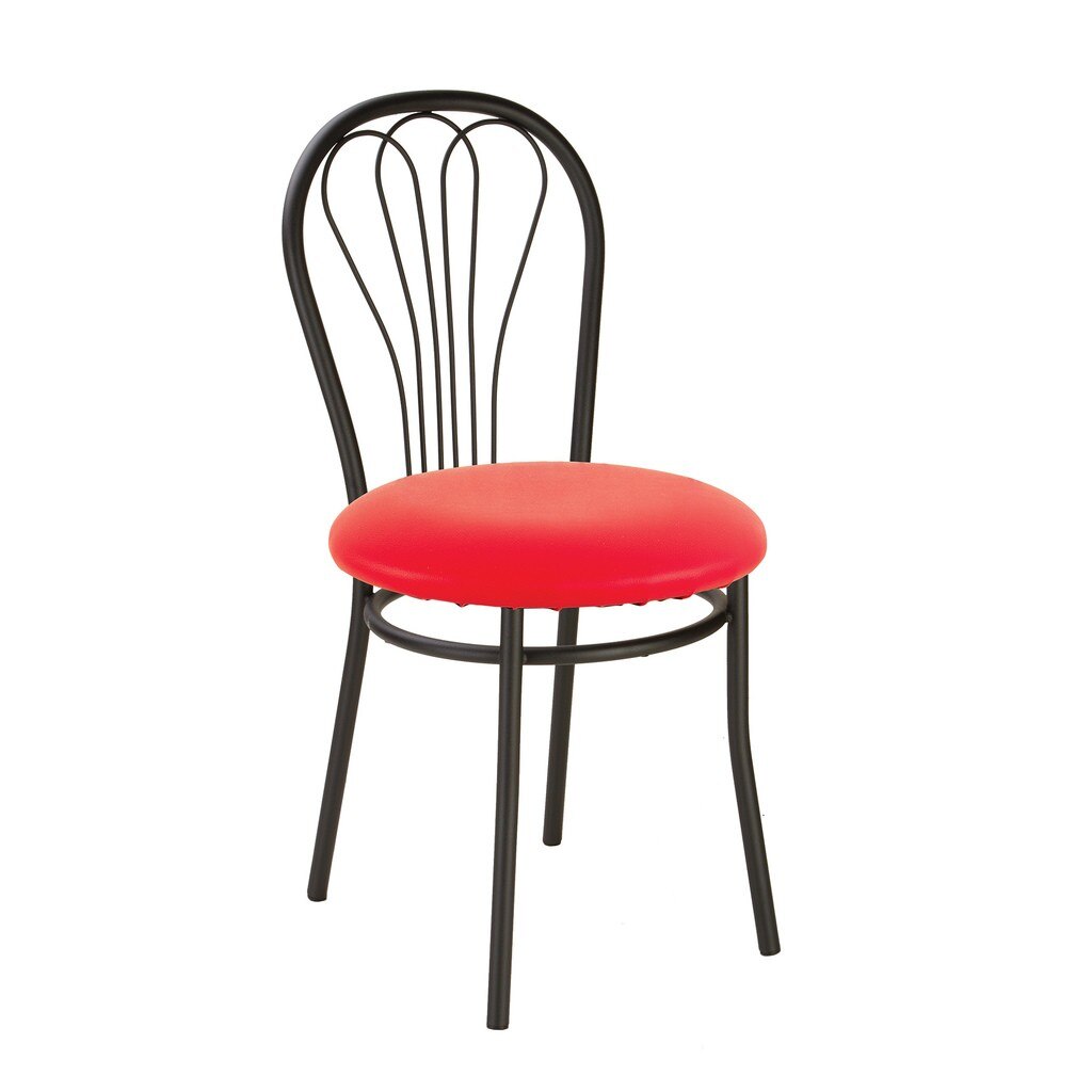 Scaun bucatarie VENUS Black, Rosu piele ecologica