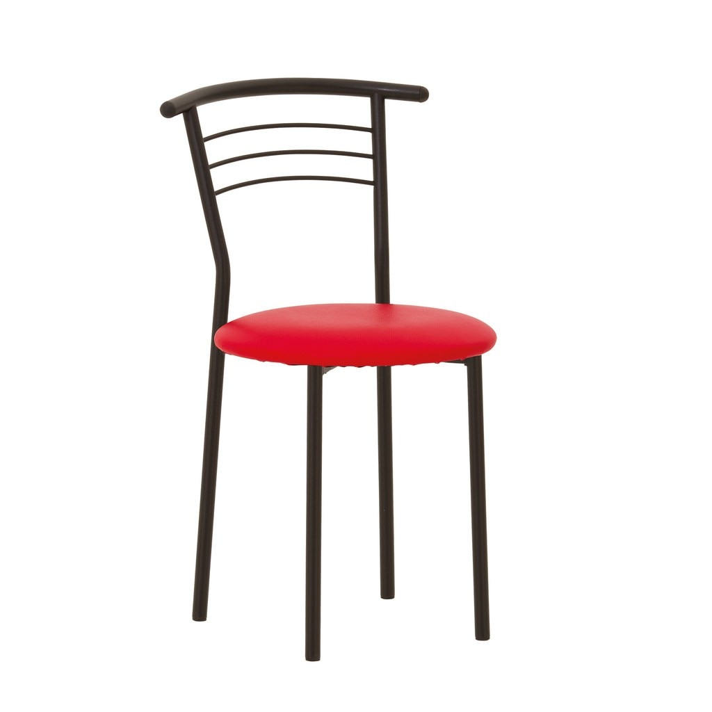 Scaun bucatarie MARCO Black, Rosu piele ecologica