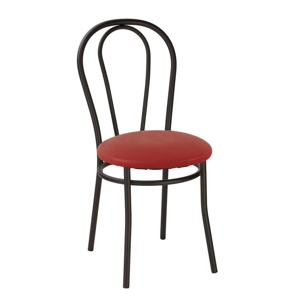 Scaun bucatarie TULIPAN Black, Piele ecologica, Carmin