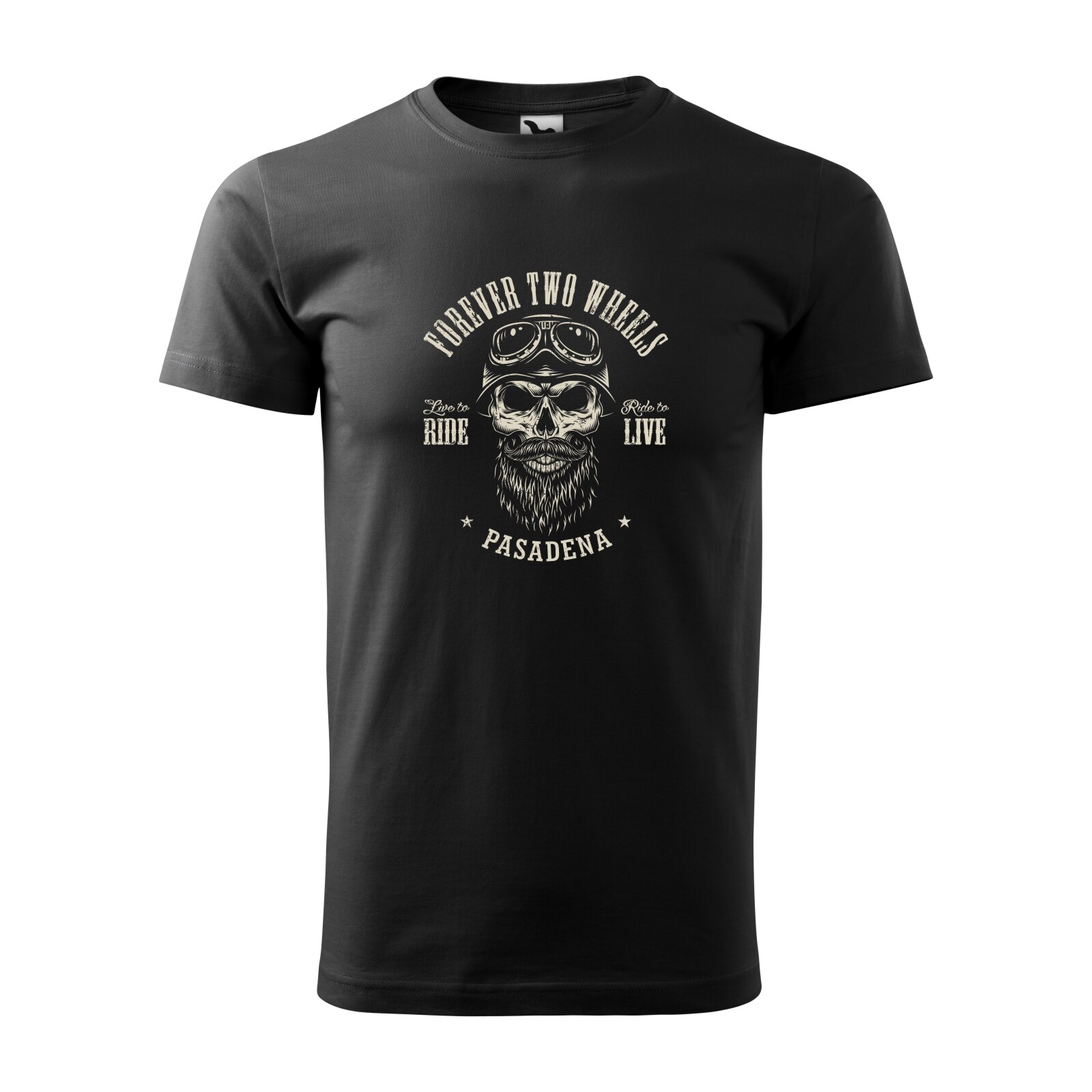 Tricou negru barbati pentru motociclisti, bikeri, Forever two Wheels, marime L