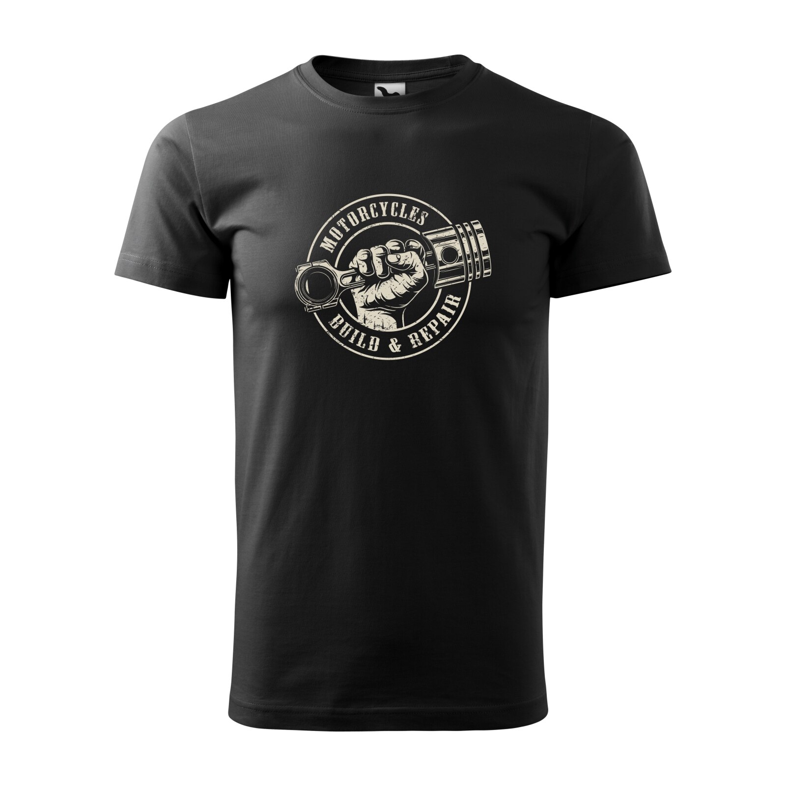 Tricou negru barbati pentru motociclisti, bikeri, Build and Repair, marime XS
