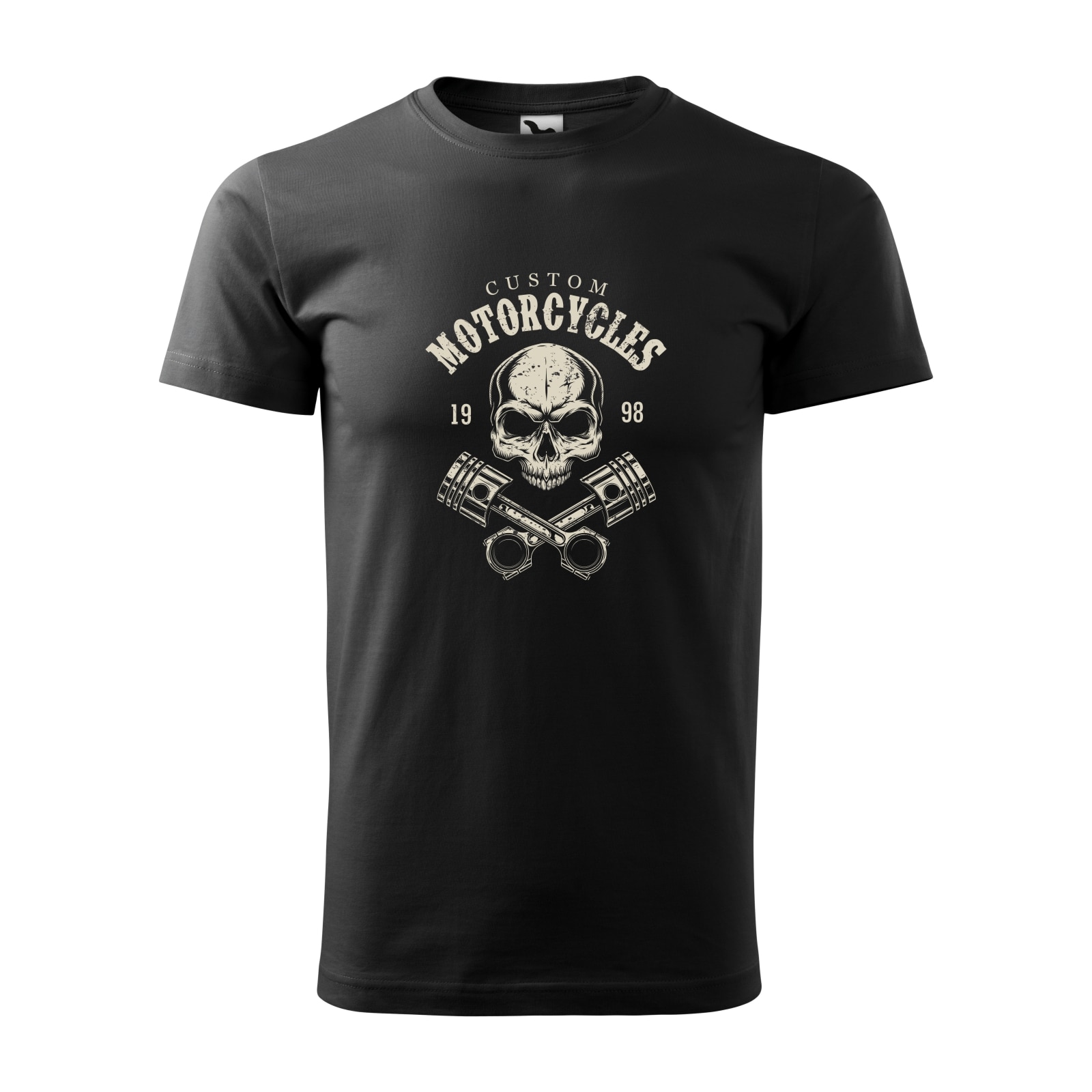 Tricou negru barbati pentru motociclisti, bikeri, American Custom Skull, marime L