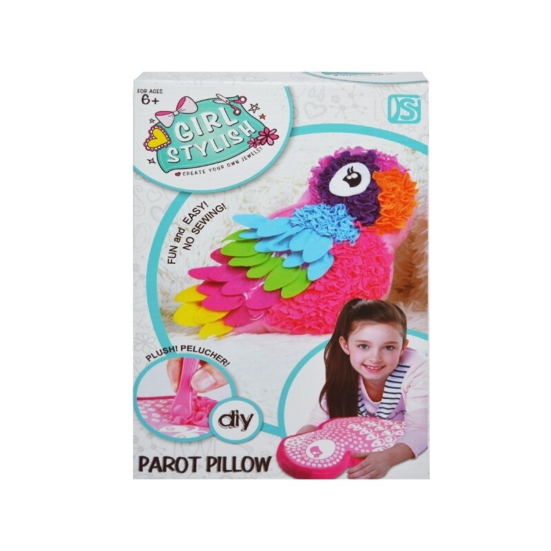 Set creativ pentru copii, Pernita Papagal cu 216 accesorii, Multicolor, 6 ani +