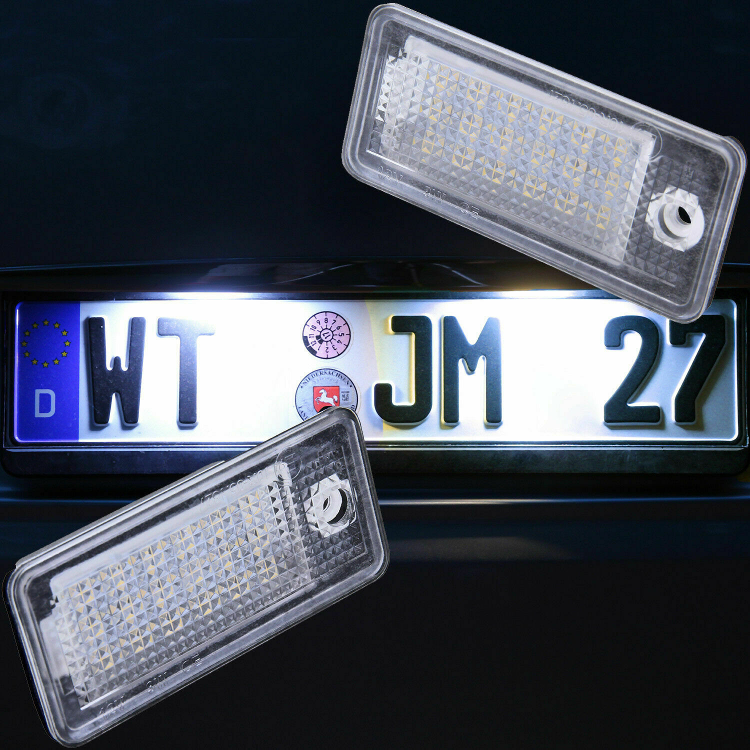 Set de 2 Lampi numar LED pentru Audi A4 B6, B7, A6 C6, A3 8P, 8V, A5, A8  D4, Q7 4L 