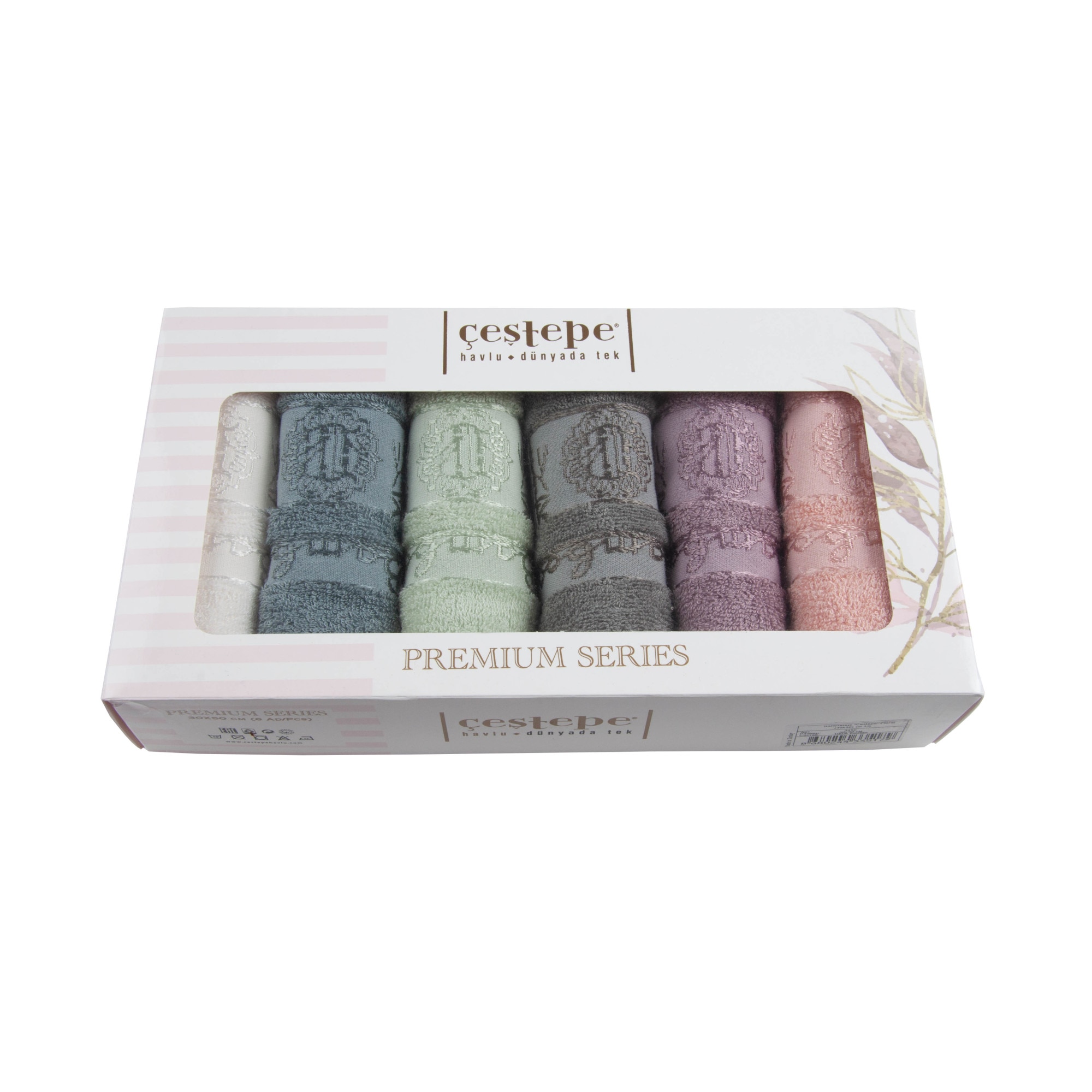 Set de 6 prosoape cu model Floral, Cestepe, multicolor