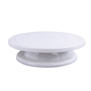 Platou rotativ ornare tort, Suprafata antiderapanta, Plastic, Rotund, Diametru 23/28 cm, Inaltime 7 cm, Alb Platou rotativ ornare tort, Suprafata antiderapanta, Plastic, Rotund, Diametru 23/28 cm, Inaltime 7 cm, Alb