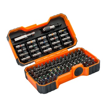 Set de biti si accesori, Bahco, 100 buc, drept/phillips/pozidriv/hex/torx si adaptor 1/4 Set de biti si accesori, Bahco, 100 buc, drept/phillips/pozidriv/hex/torx si adaptor 1/4