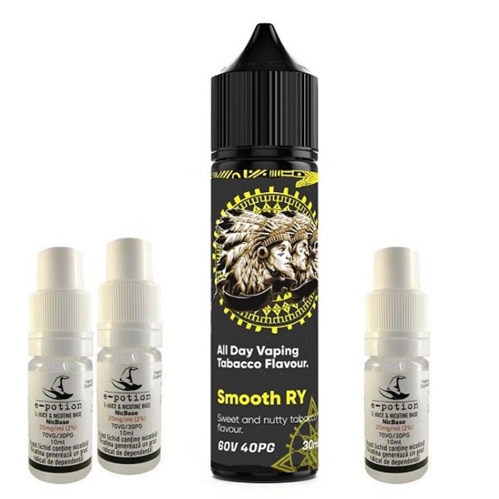 Pachet Lichid tigara electronica premium Smokemania, Smooth RY, 10mg/ml, 60ml cu Nicotina