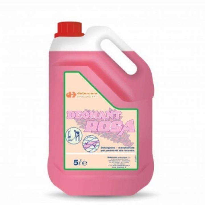 Detergent DEOMANT ROSA, pentru pardoseli, cu parfum de lavanda, concentrat, 5 l