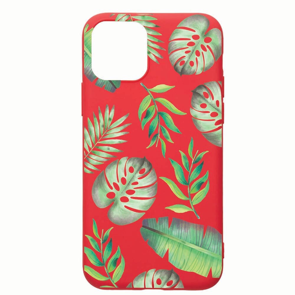 Husa Apple iPhone 12 Mini, Tropical, rezistenta la uzura, anti-alunecare, din silicon Premium, Red, R150
