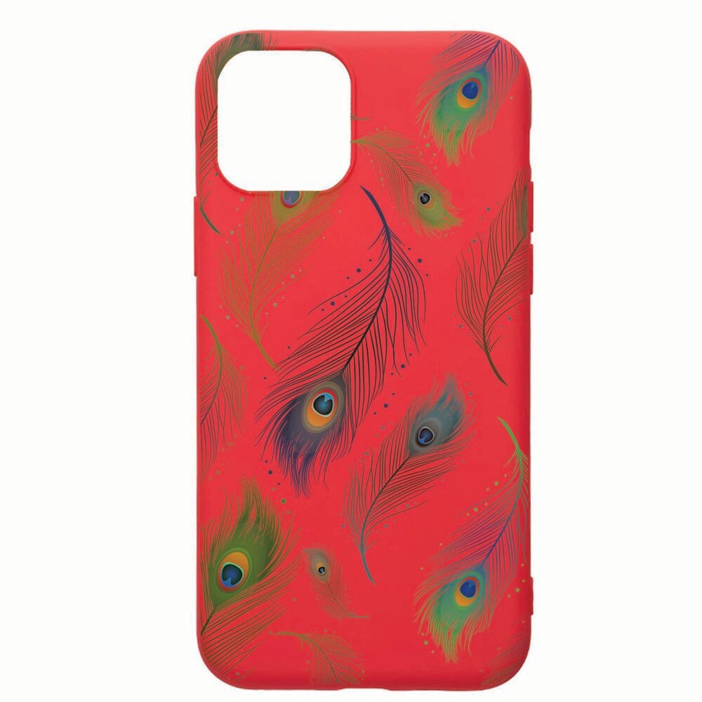Husa Apple iPhone 12 Mini, Peacock, rezistenta la uzura, anti-alunecare, din silicon Premium, Red, R152