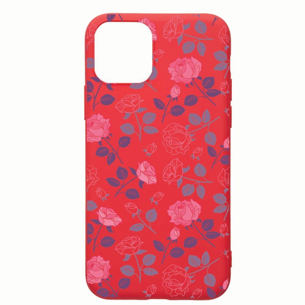 Husa Apple iPhone 12 Pro Max, Roses, rezistenta la uzura, anti-alunecare, din silicon Premium, Red, R168