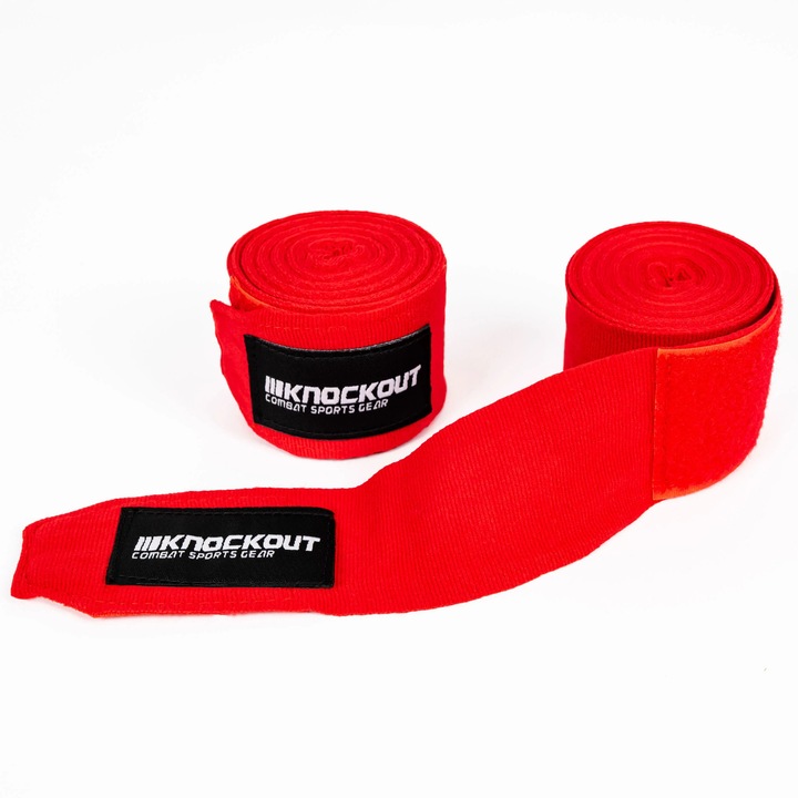 Bandaje box Knockout 4.5m, Rosu