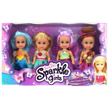 Set 4 papusi Sparkle Girlz, Funville Set 4 papusi Sparkle Girlz, Funville