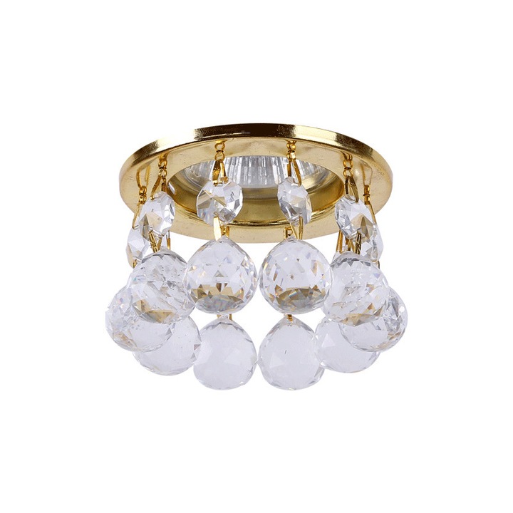 Moon Lightex spotlámpa, álló, kerek, arany + kristályok, Ф80x100mm, MR 16