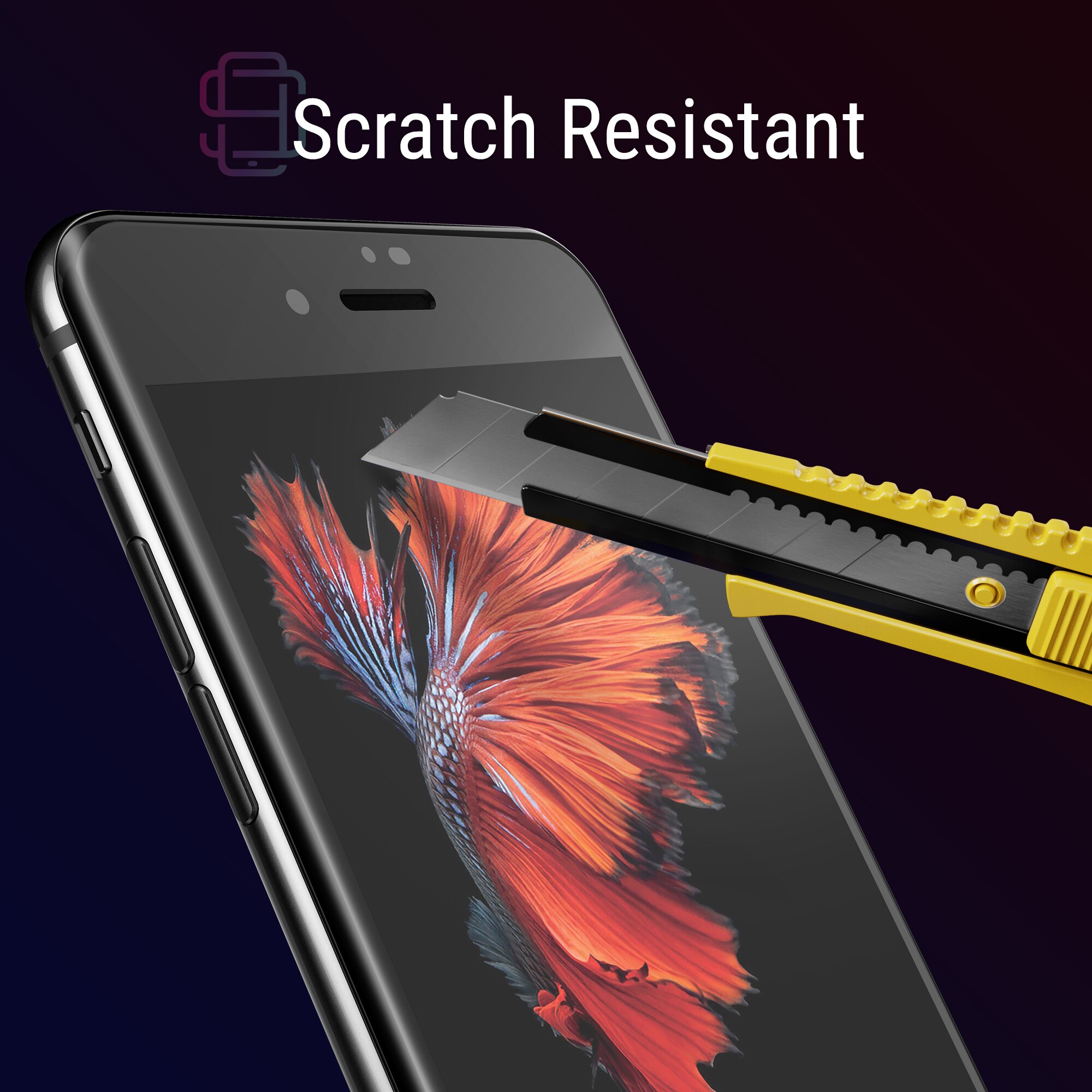Set 2 Folii sticla pentru iPhone 6s / 6, Full Cover 3D, DefenSlim, instalare usoara si rapida cu dispozitiv de potrivire automata in 30 sec cu Easy Install Kit patentat, protectie telefon