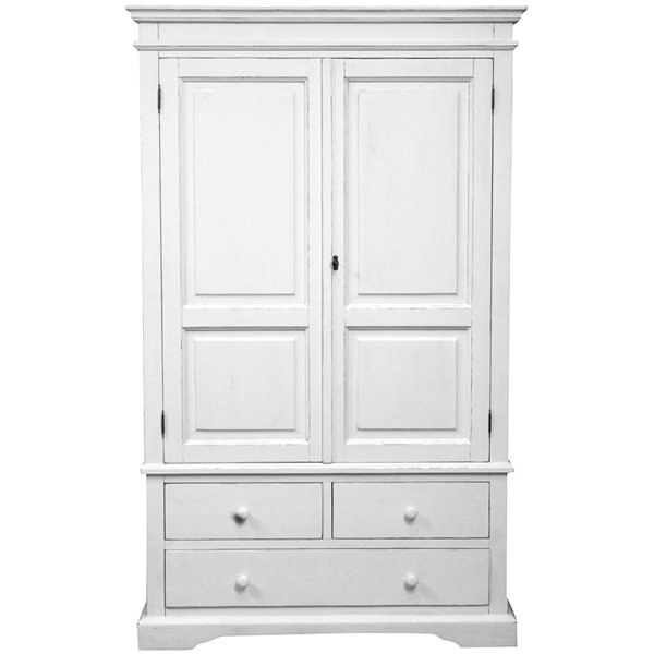 Sifonier cu 2 usi si 3 sertare - alb, TUSCAN FURNITURE, Lemn Masiv, 120 x 59 x 197 cm