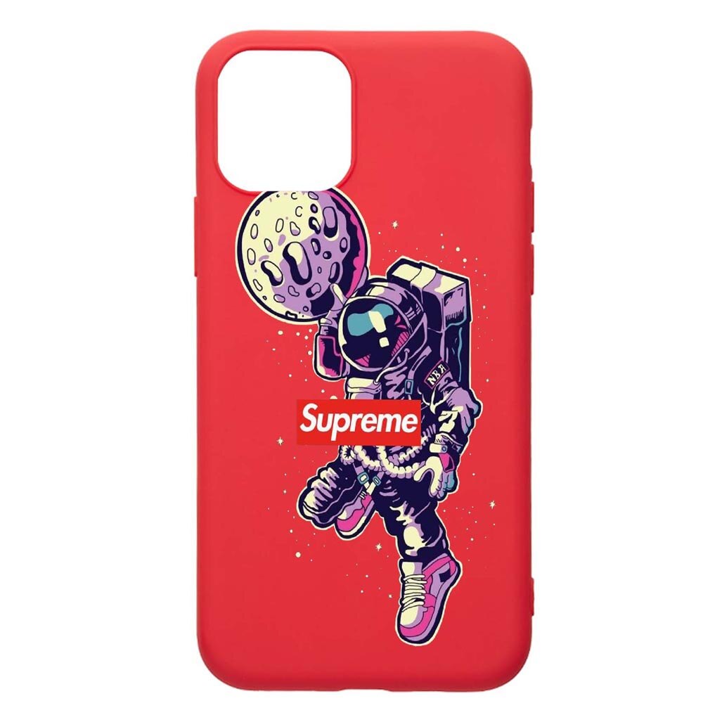 Husa Apple iPhone 12 Pro Max, Supreme, Astronaut, rezistenta la uzura, anti-alunecare, din silicon Premium, Red, R254