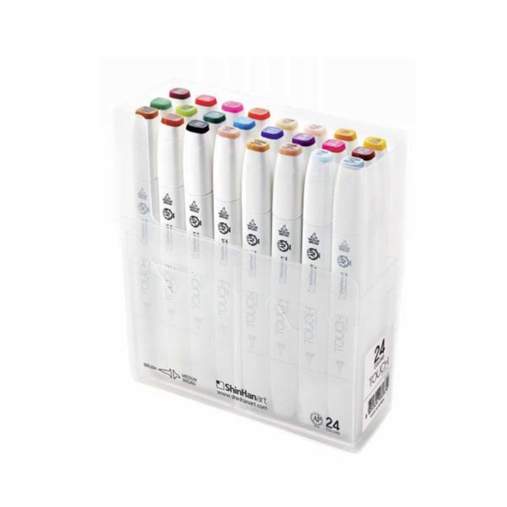 Комплект маркери ShinHan Art, TOUCH TWIN BRUSH, 24 броя