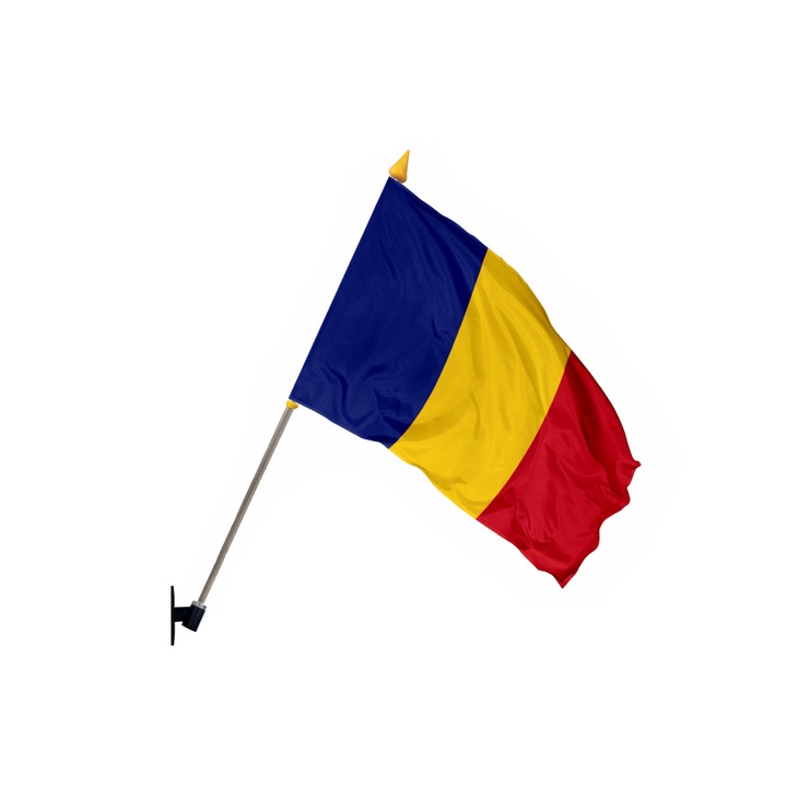 Set steag tricolor cu lance si suport metalic pentru perete, Tida-Ro