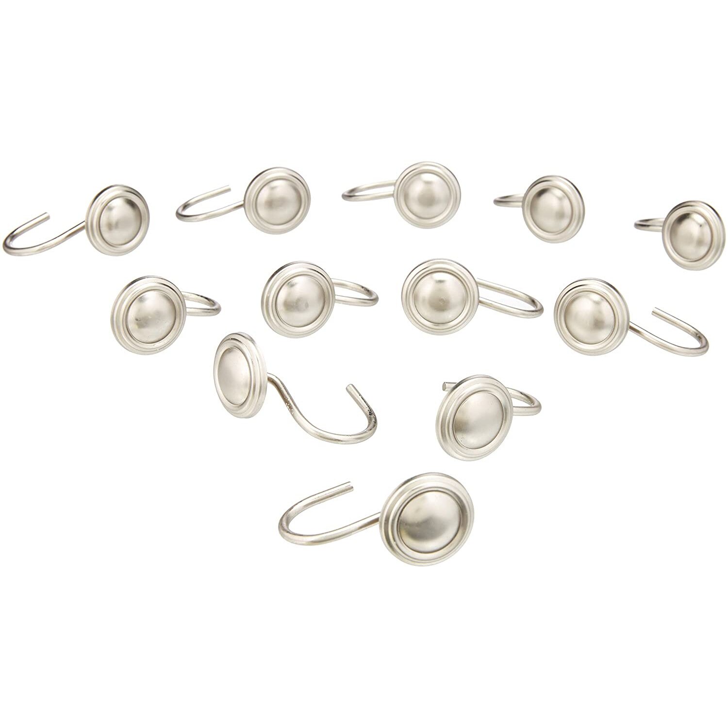 Set 12 Carlige Pentru Perdele De Dus - Silver, AmazonBasics