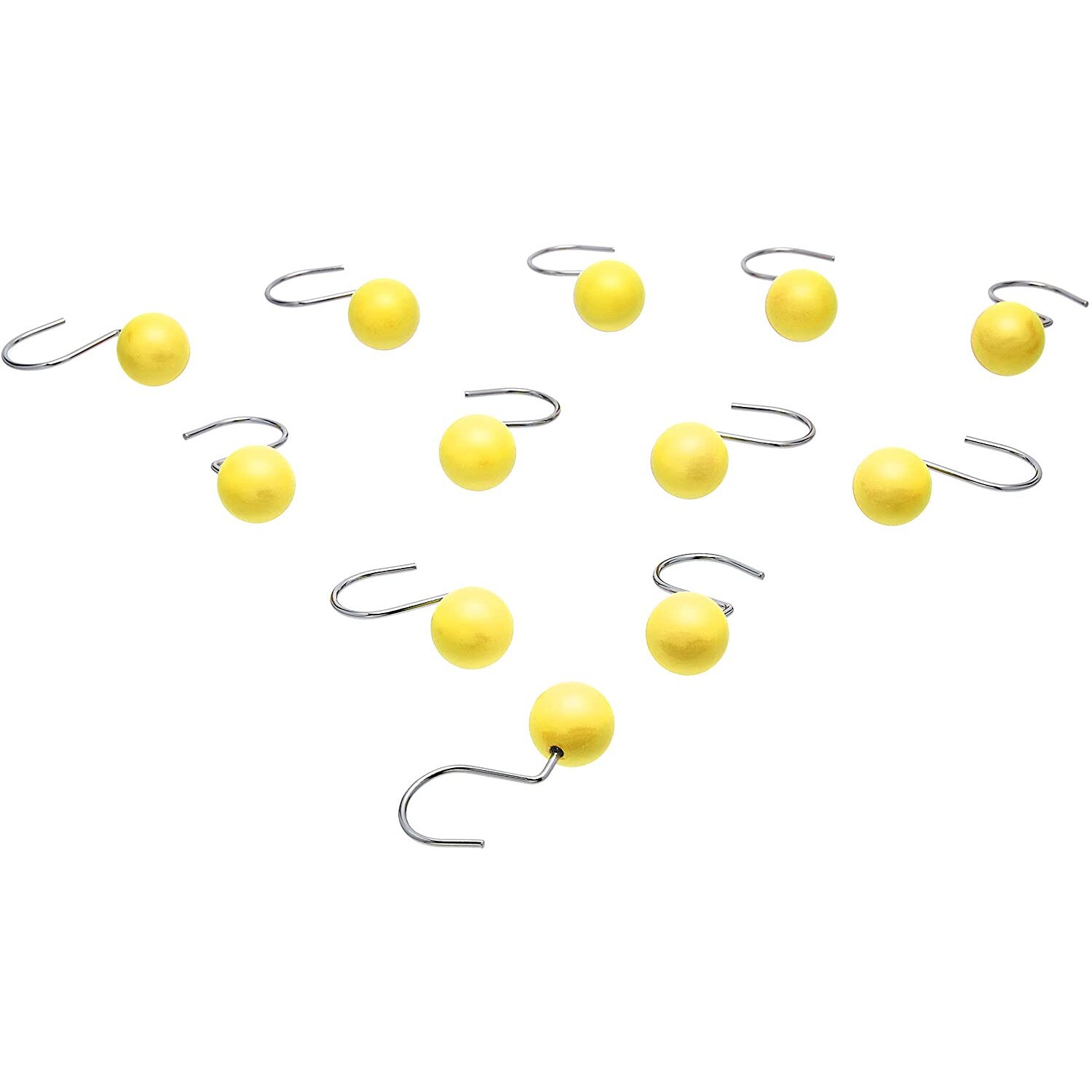 Set 12 Carlige Pentru Perdele De Dus - Galben, AmazonBasics