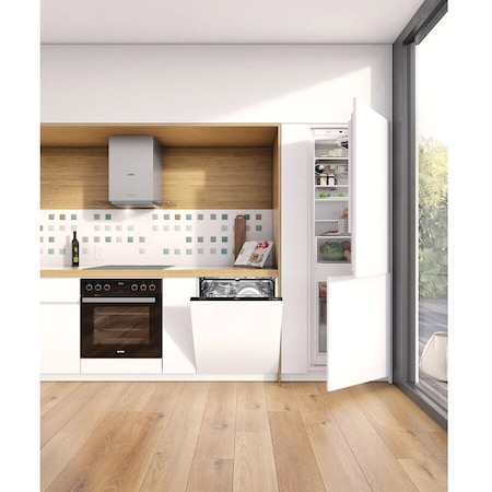 Combina frigorifica incorporabila Gorenje NRKI4182E1, No Frost, 248 l, H 177.2 cm, Clasa F, alb