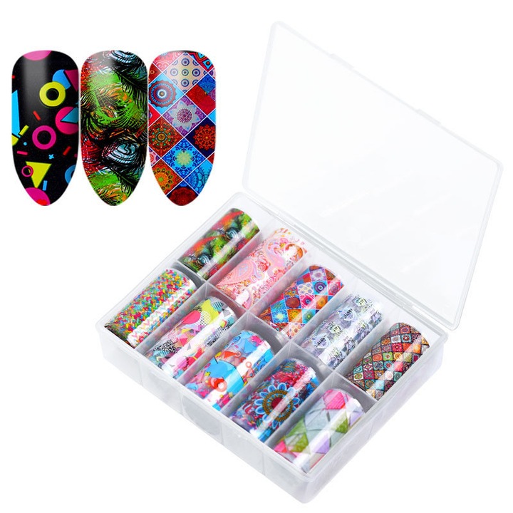 Set 10 folii transfer, 4 x 120cm, Multicolor