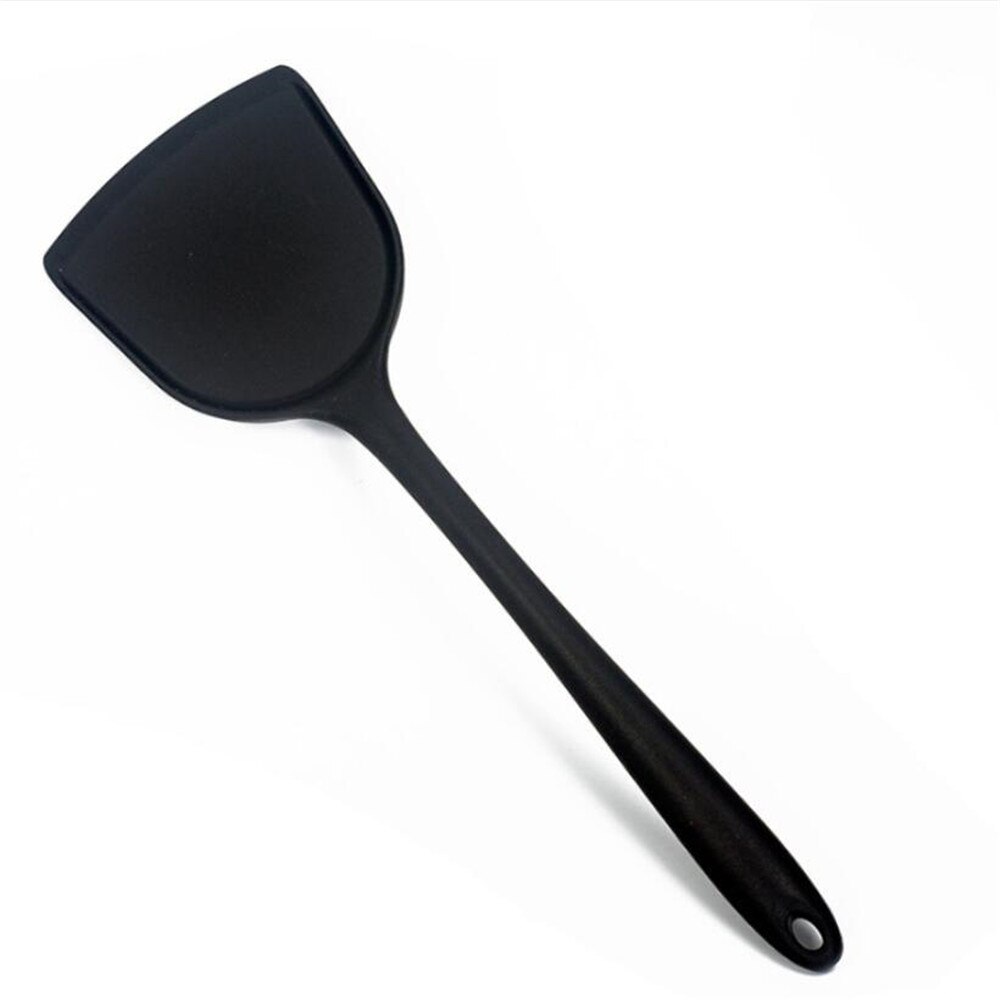 Spatula lata pentru gatit, Silicon, 33 x 10 cm, Negru