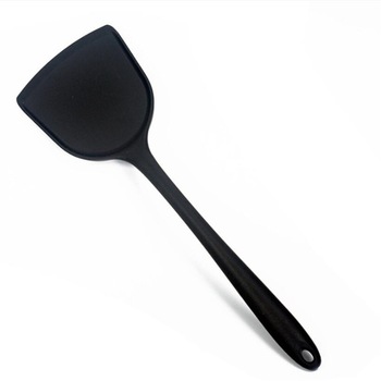 Spatula lata pentru gatit, Silicon, 33 x 10 cm, Negru Spatula lata pentru gatit, Silicon, 33 x 10 cm, Negru