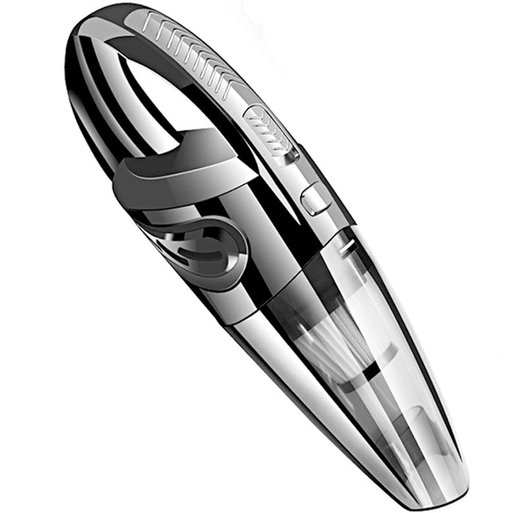 Aspirator auto wireless, 120W, 6000Pa, ABS, Capacitate baterie 2200mAh, Gri/Negru