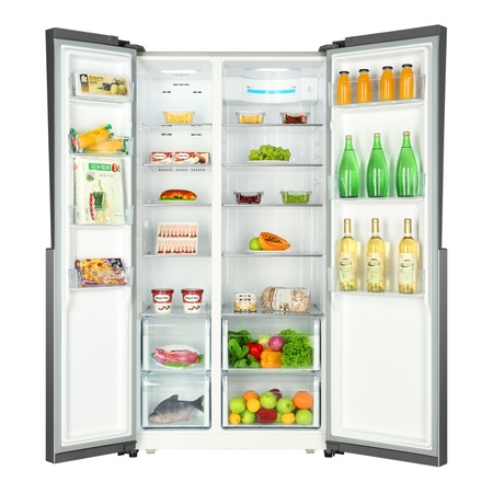 Side by side Haier HRF-521DM6, 518 l, Clasa A+, No Frost, H 180 cm, Argintiu