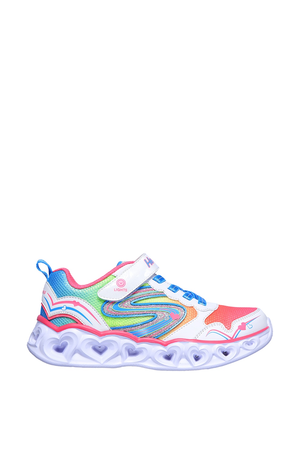 Skechers, Pantofi sport cu velcro S Lights: Heart Lights - Love Spark