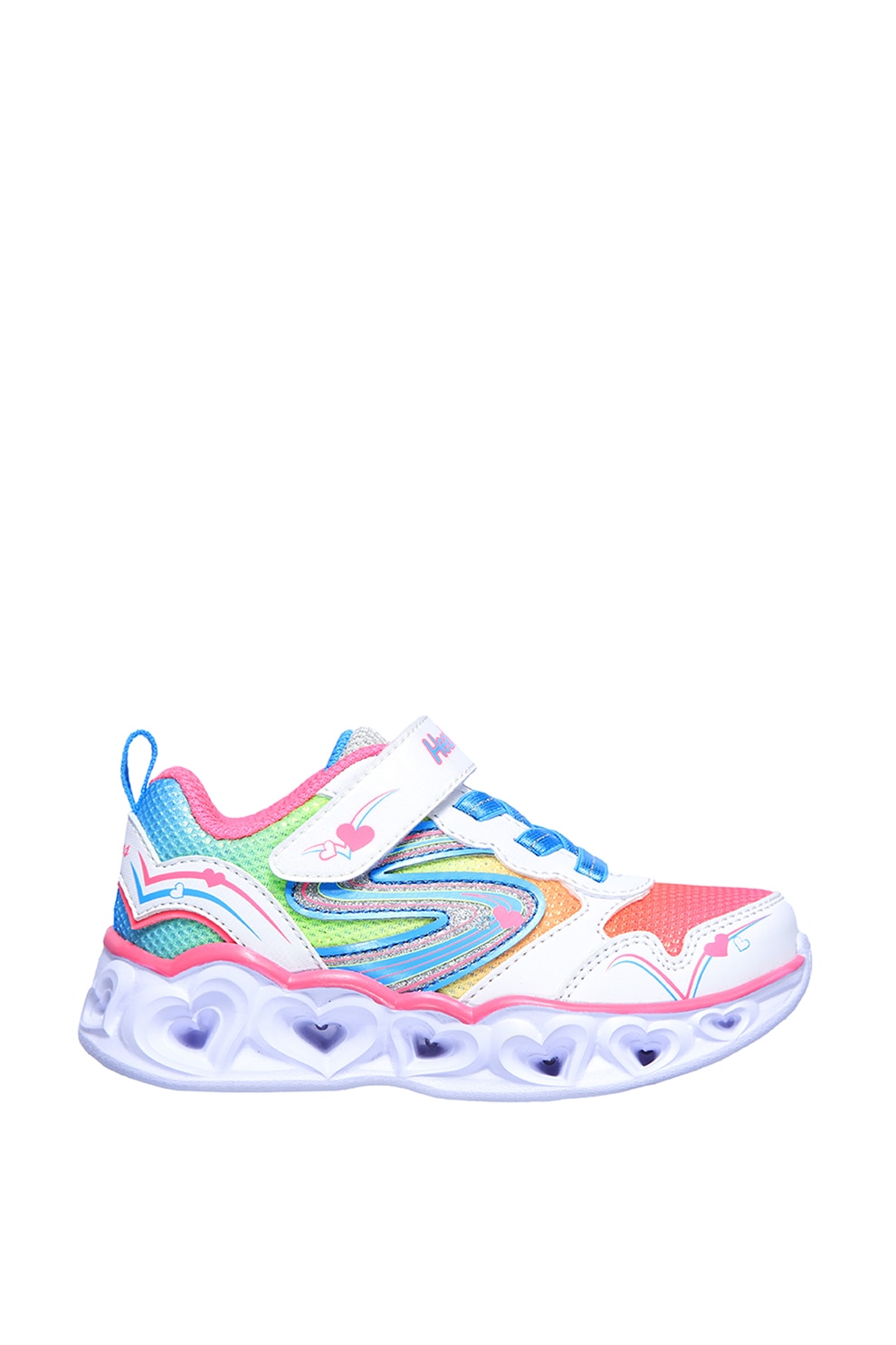 Skechers, Pantofi sport cu velcro S Lights: Heart Lights - Love Spark