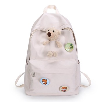 Ghiozdan pentru copii cu ursulet, culoare crem, 2 barete ajustabile, capacitate 35 L, 40 cm, model 2 Ghiozdan pentru copii cu ursulet, culoare crem, 2 barete ajustabile, capacitate 35 L, 40 cm, model 2