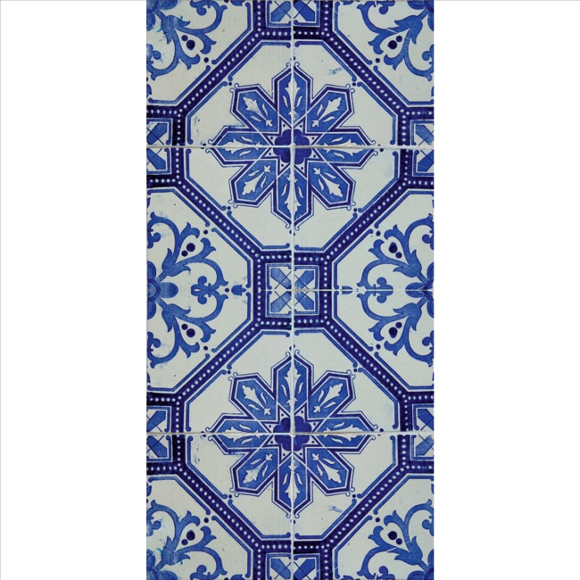 Set stickere autocolante faianta decorativa 20cm x 40cm model decorativ roman antic cu albastru