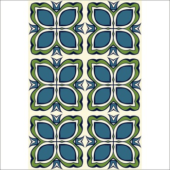 Set stickere autocolante faianta decorativa 20cm x 30cm model decorativ vintage in culori de verde cu albastru Set stickere autocolante faianta decorativa 20cm x 30cm model decorativ vintage in culori de verde cu albastru